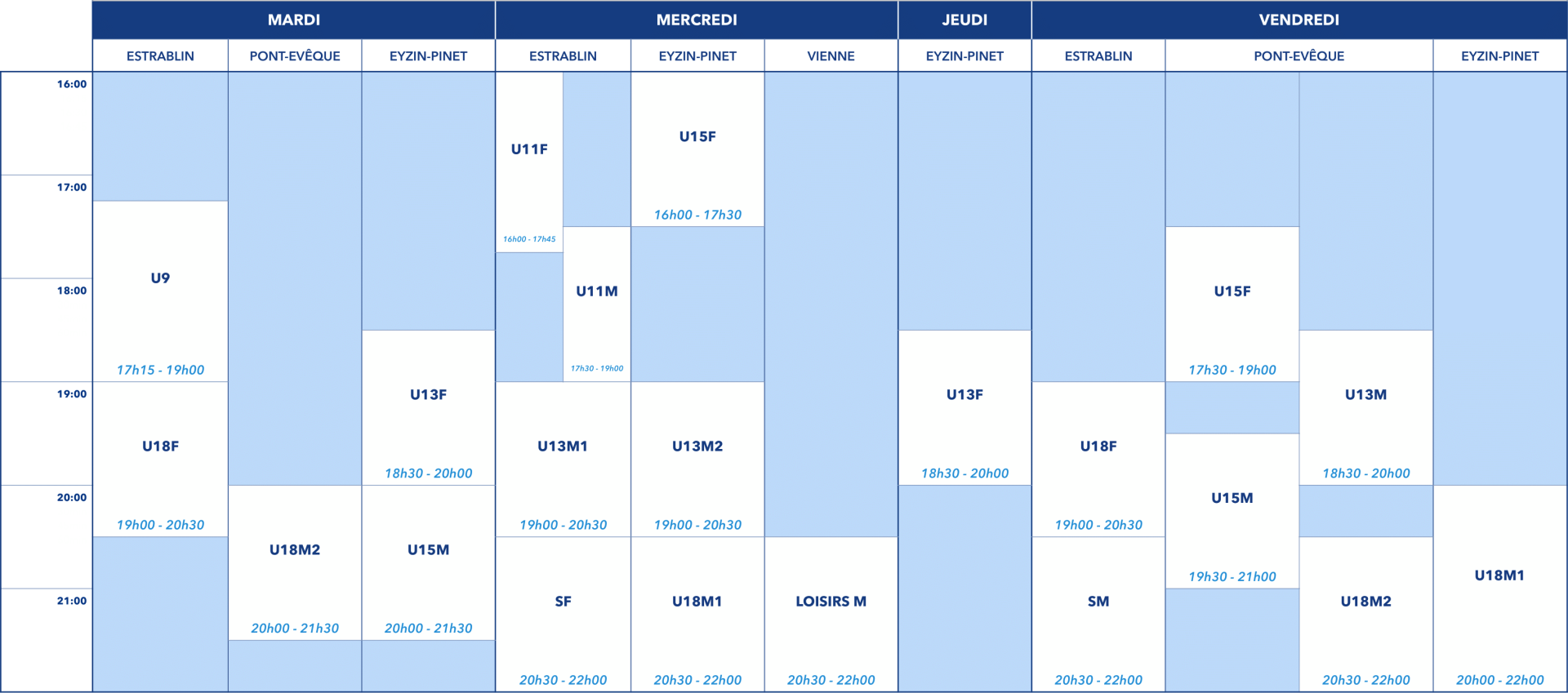 BEPE - Planning Entraînement 2024/2025